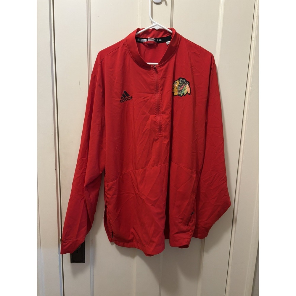 adidas‎ Chicago Blackhawks 1/4 Zip Pullover Jacket Men's XL